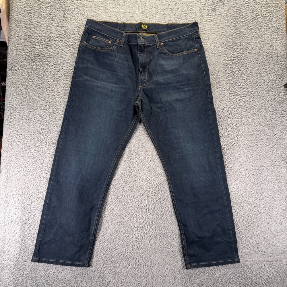 Lee Jeans Men's 42x30 Blue Cotton Denim Straight Leg Travel Workwear Stretch
